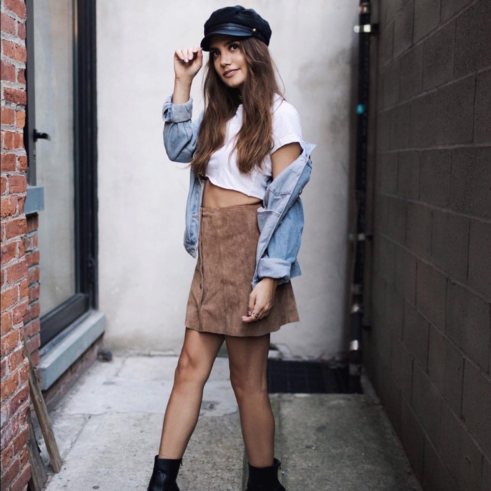 Suede topshop skirt